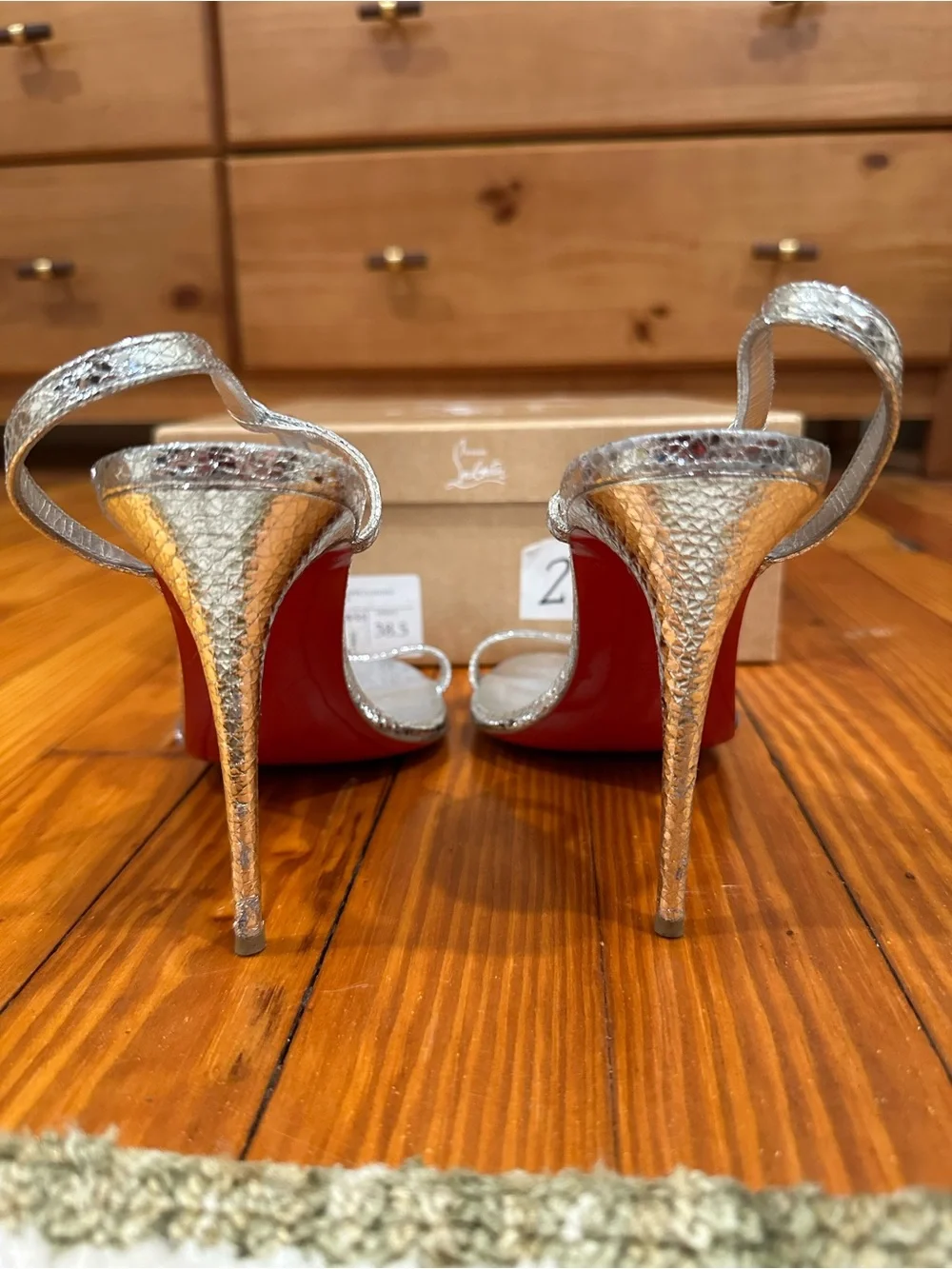 Christian Louboutin Silver Rosalie 100 mm